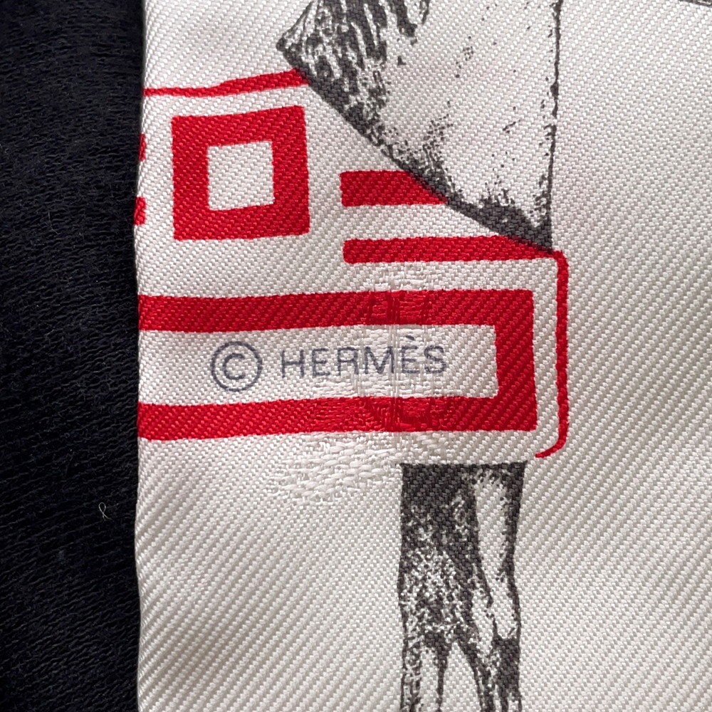 HERMES Twilly Garde Robe Pop Silk100% Blanc/Multicolor