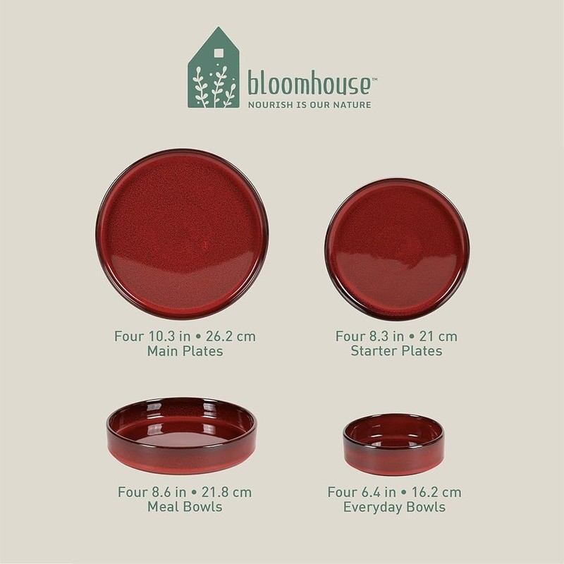 Terracotta Dinnerware Set 4 Eco Friendly Stackable Tableware Dining Essentials