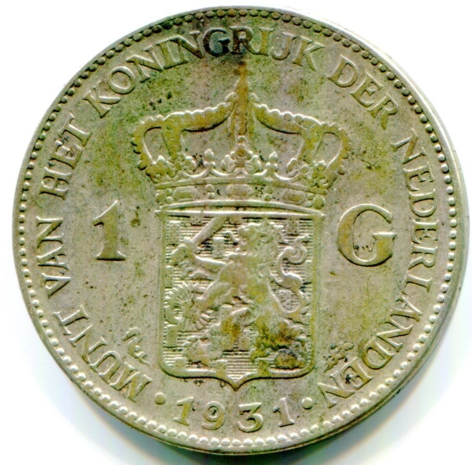 1931 Silver 1 Gulden - Netherlands !!