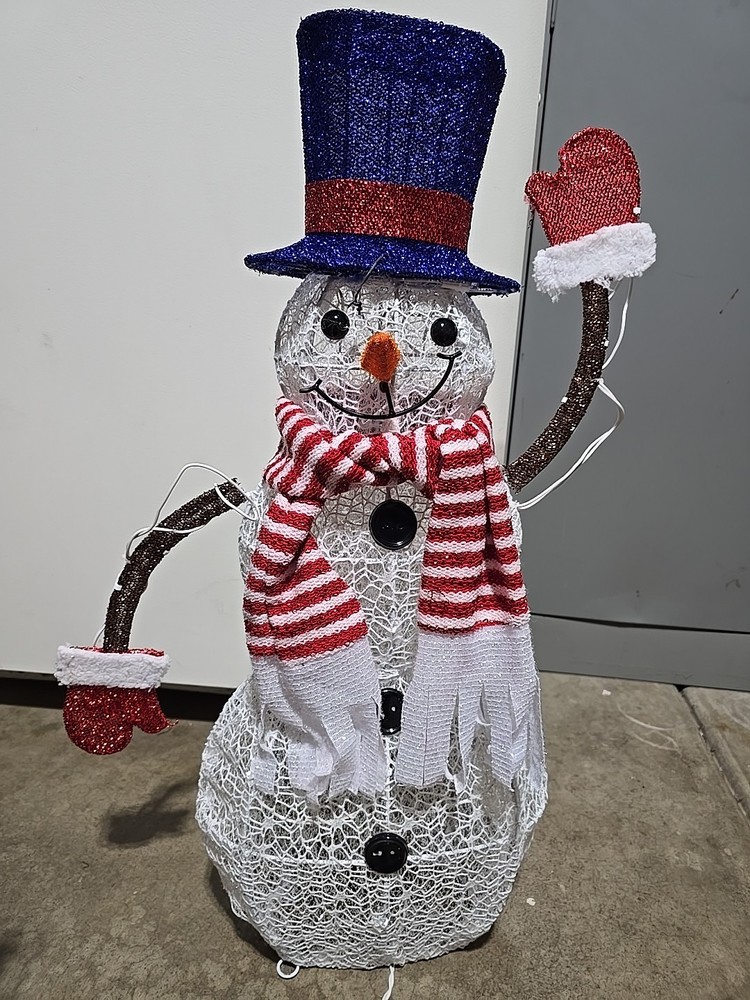 National Tree Company 30 in. Pre-Lit Fabric Snowman
