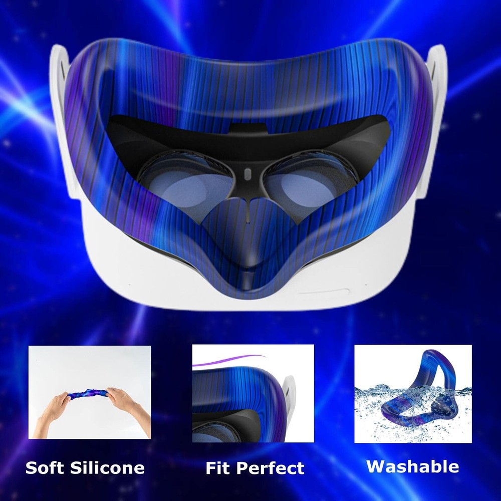 Compatible with Oculus Quest 2 Accessories, Silicone Face Cover, VR Shell
