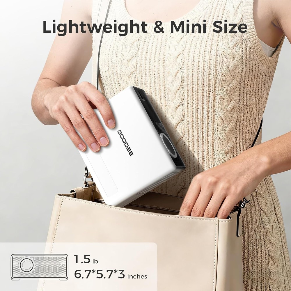 Mini Smart Projector with WiFi and Bluetooth - Compatible with Netflix/YouTube
