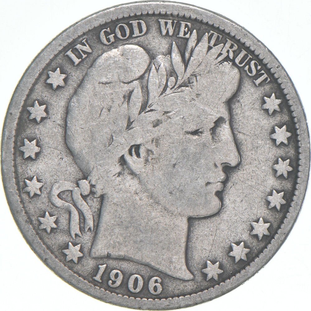 1906-D Barber Half Dollar Average Circ 90% Silver