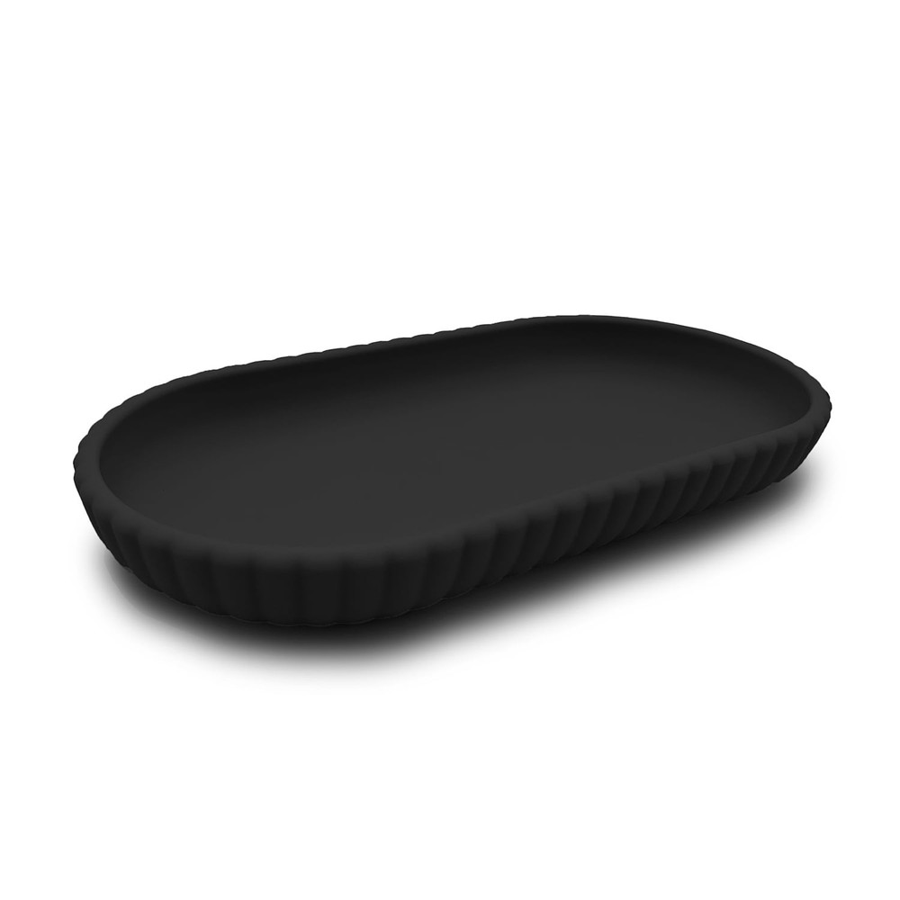 Rubberized Plastic Ribbed Soap Pump, Black