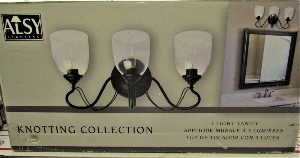 NEW ALSY LIGHTING KNOTTING COLLECTION 3 LIGHT VANITY LIGHT BRONZE