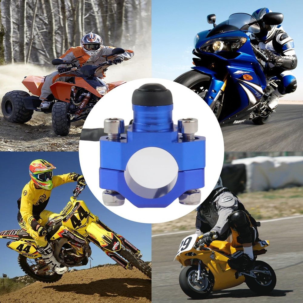 Universal Motorcycle Engine Stop Start Kill Switch Button Blue(Black Button)