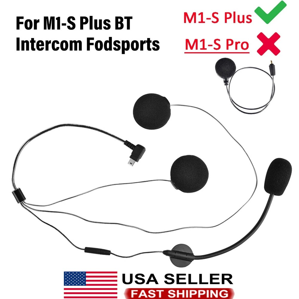 For M1-S Plus BT Intercom Motorcycle Intercom Soft & Hard Mic Headset Speaker US