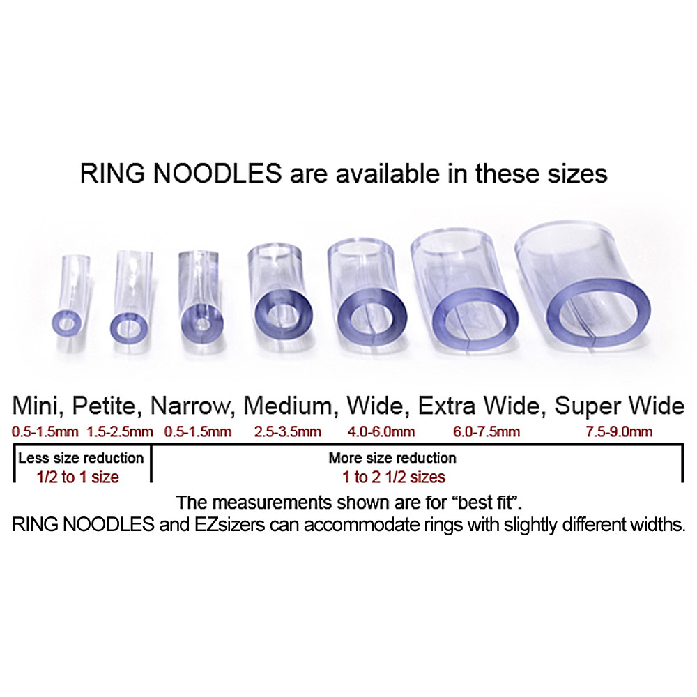 The Original RING NOODLE by PGC Inc - 6 Pack (WIDE) Ring Guard / Ring Sizer