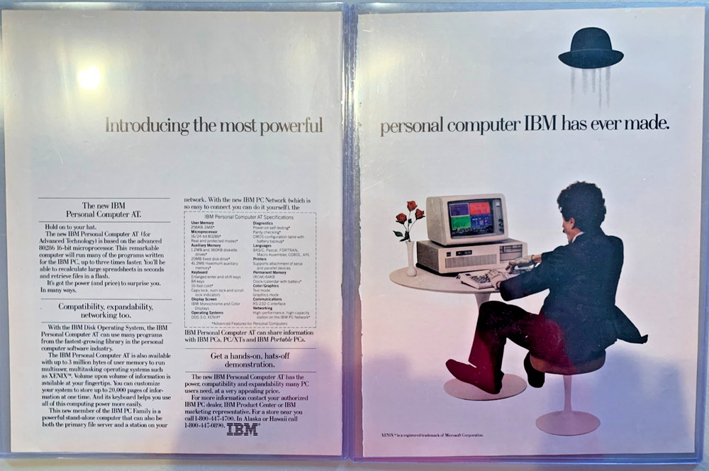 IBM Personal Computer AT Vintage 1984 Print Ad
