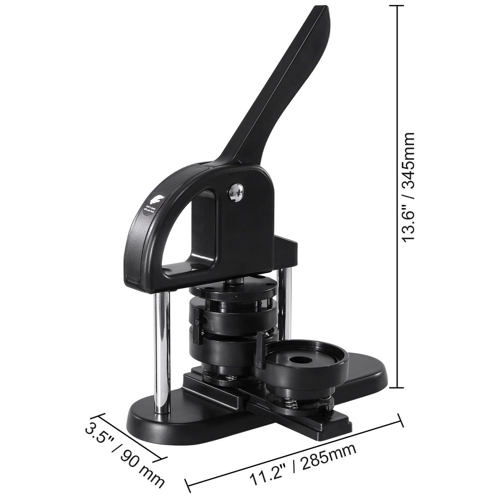 DIY Button Maker Kit: 3-Size Pin Press, ABS Body, Ergo Handle, Panda Book