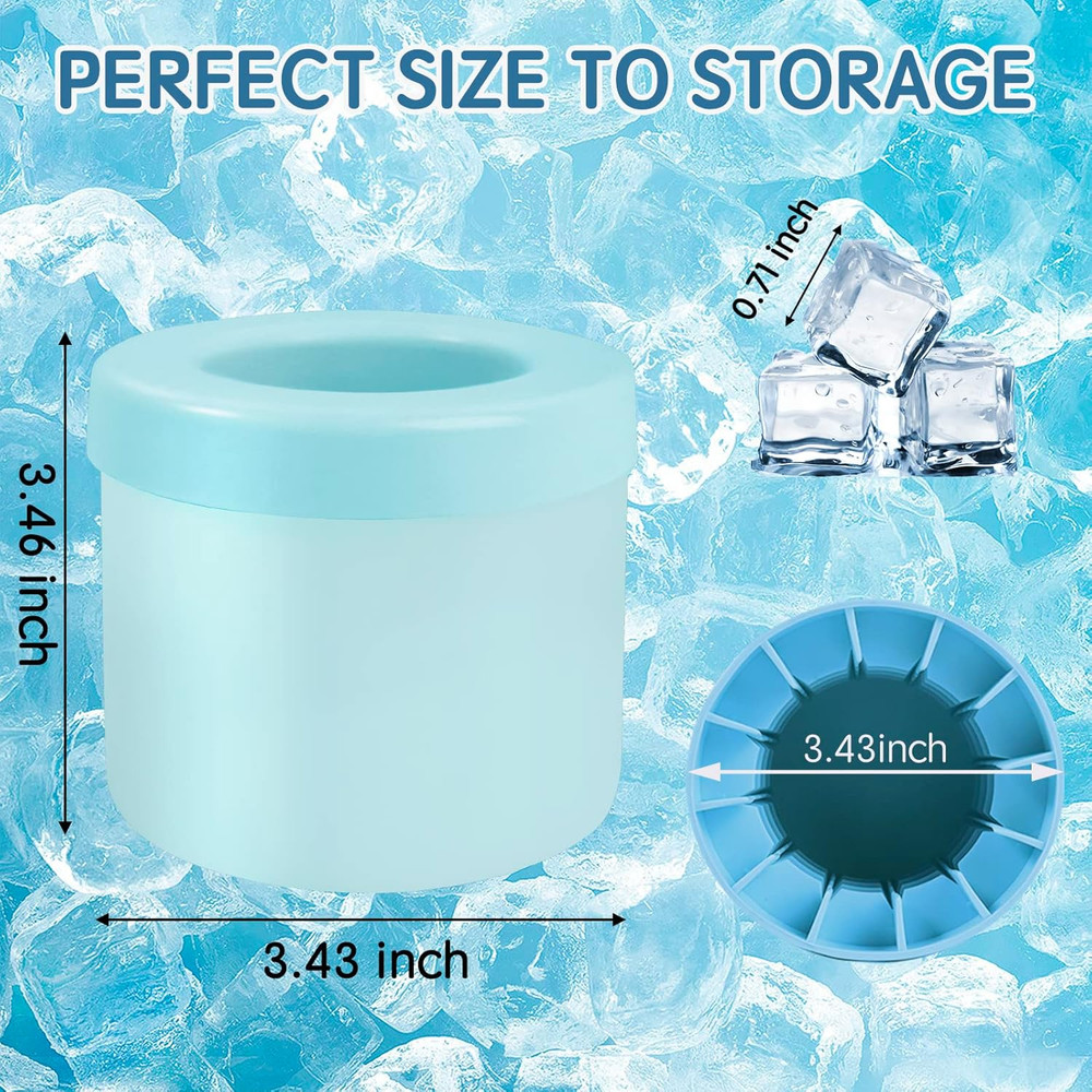 3D Cylinder Silicone Ice Cube Mold with Easy Release Press Design