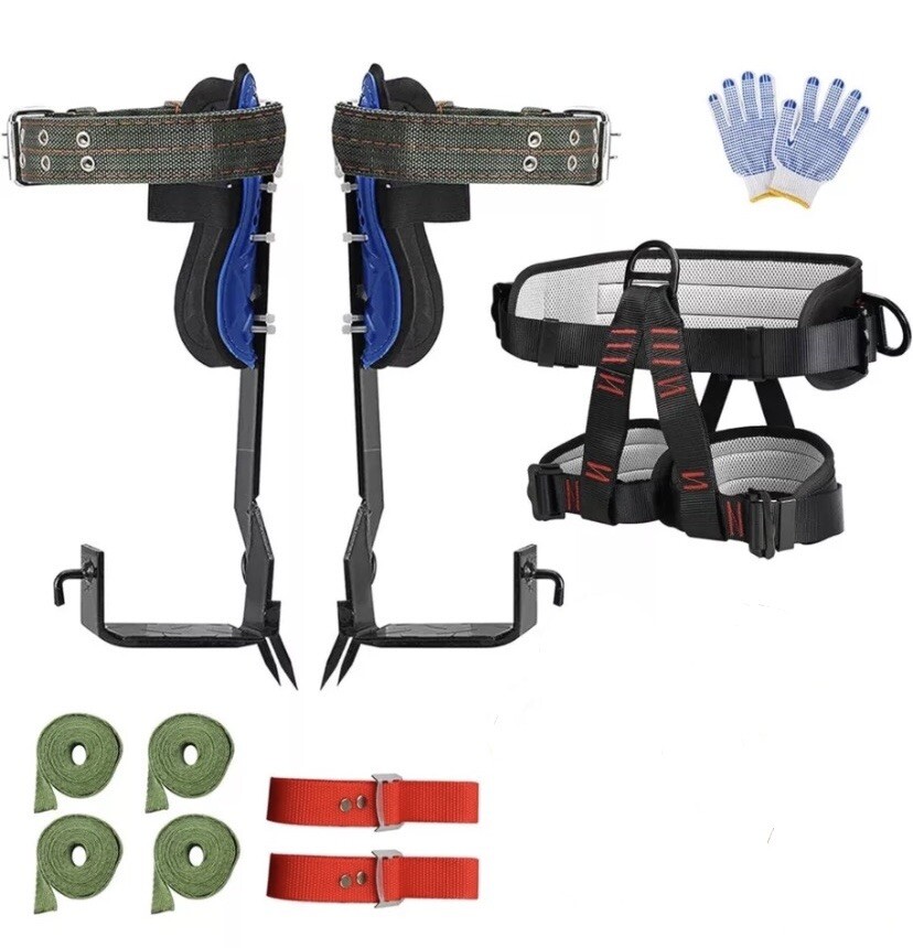 Adjust Tree/Pole Climbing Spike Set 2 Gear Safety Belt