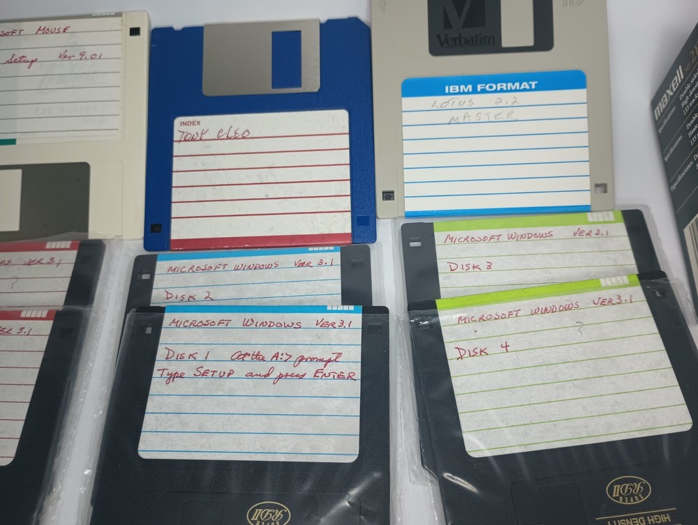 lot of vintage computer disk
