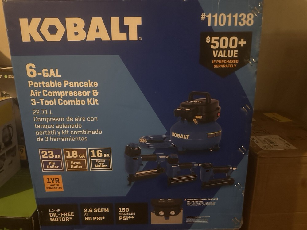 Kobalt 6-Gallon Air Compressor & 3 Tool Combo Kit