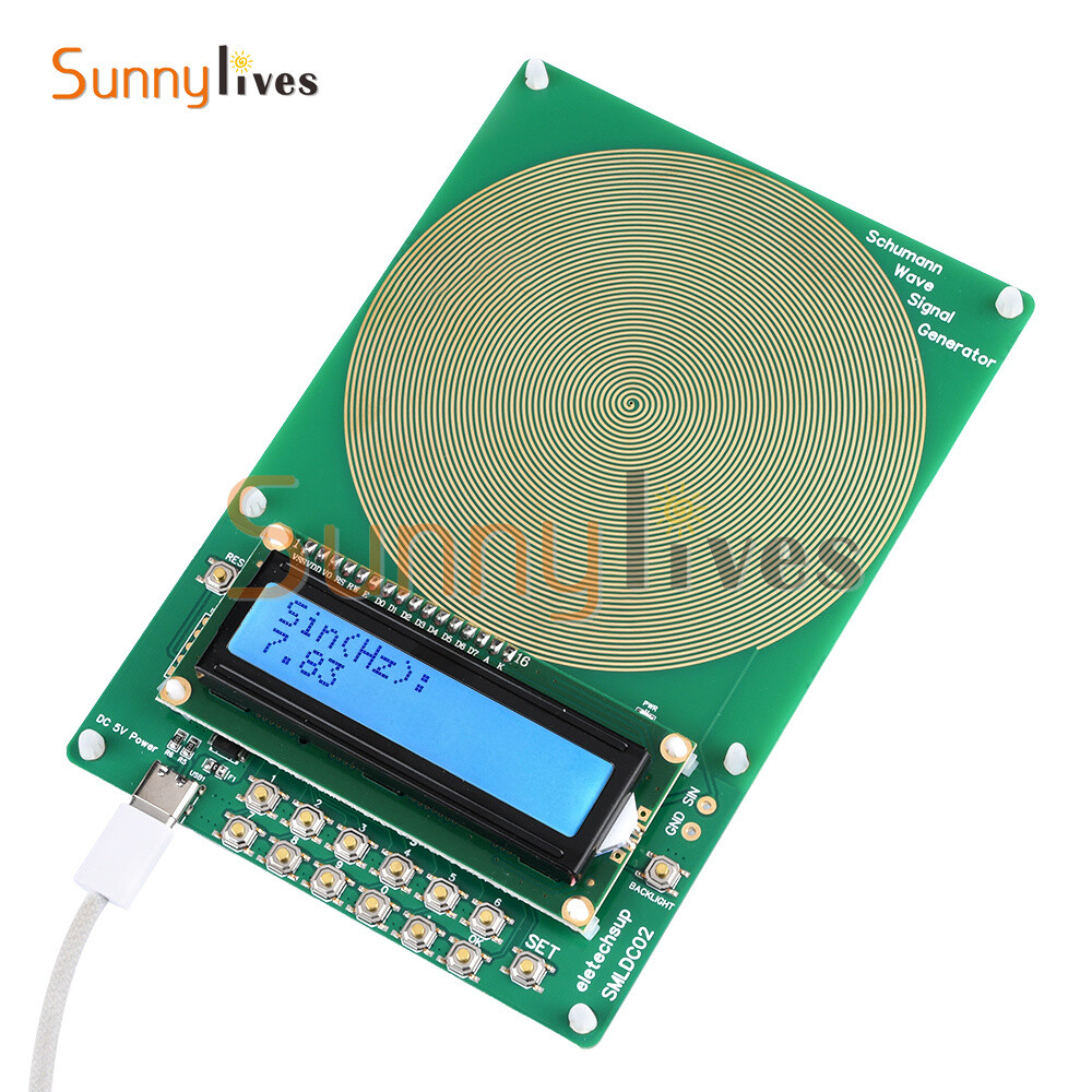 Schumann Wave Generator Pulse Sine Frequency +3.5MM Audio Output Connector +Case