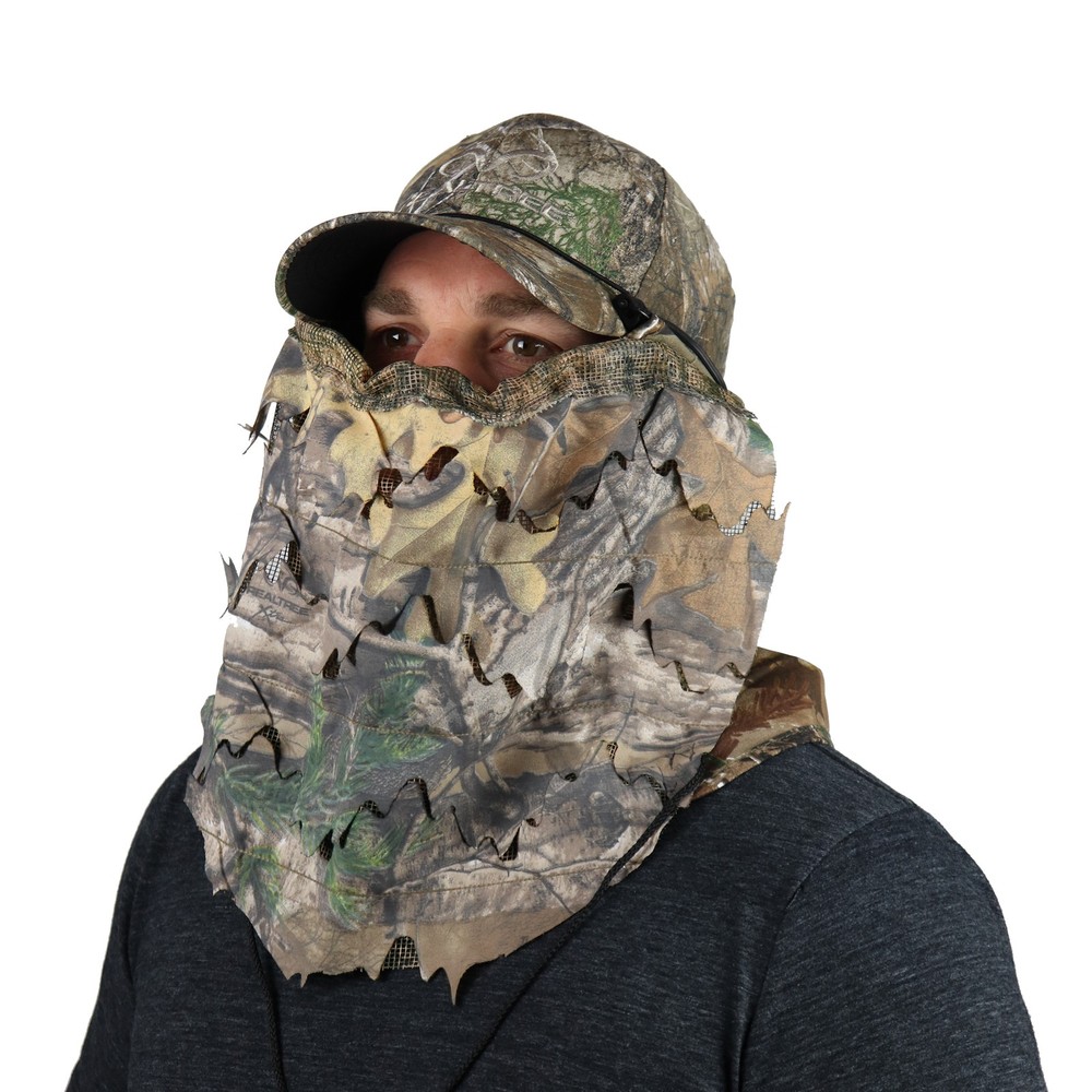 BunkerHead 3D Leafy and Cotton Camo Head Concealment System, Real Tree Xtra