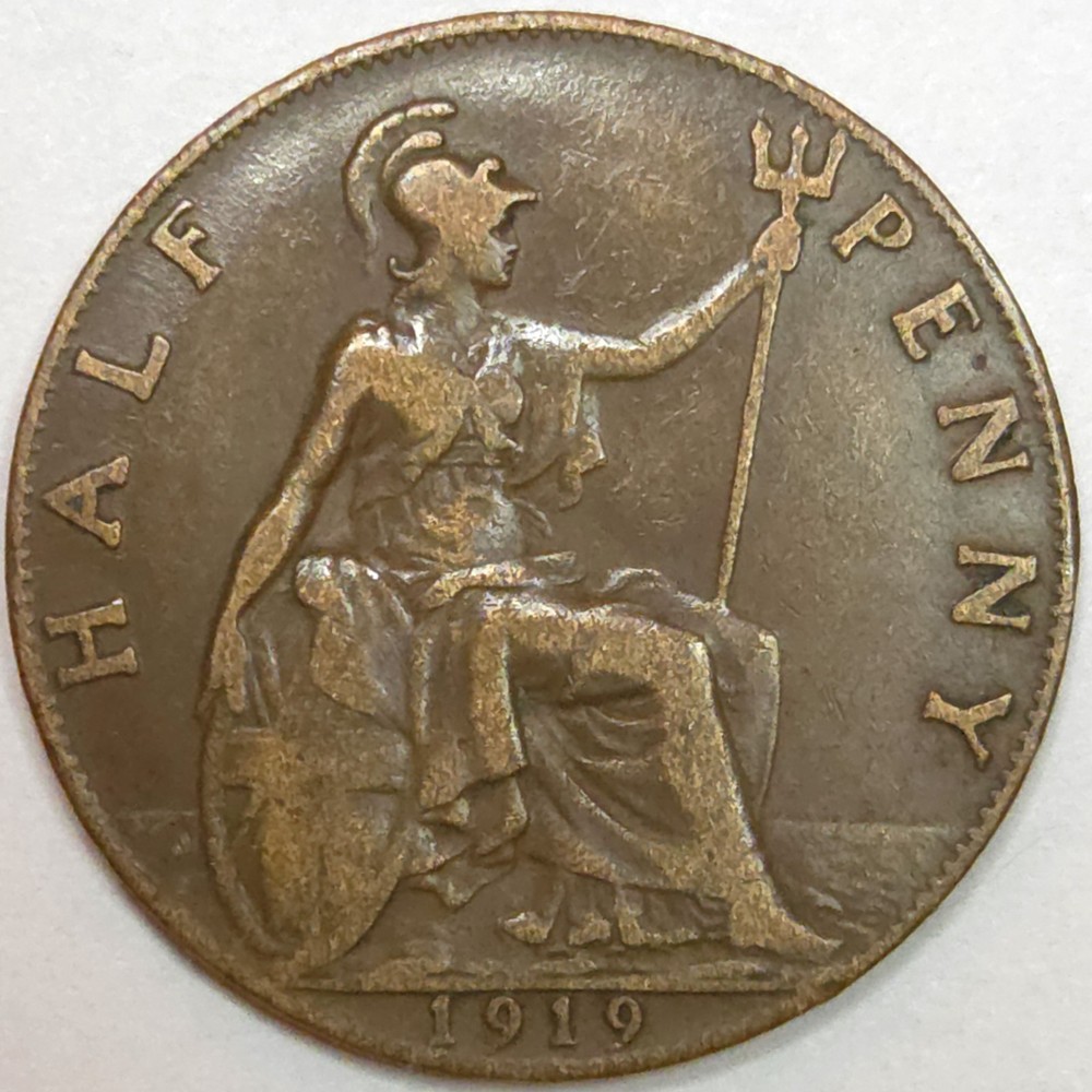 1919 UK Great Britain Half Penny (Lot#2)