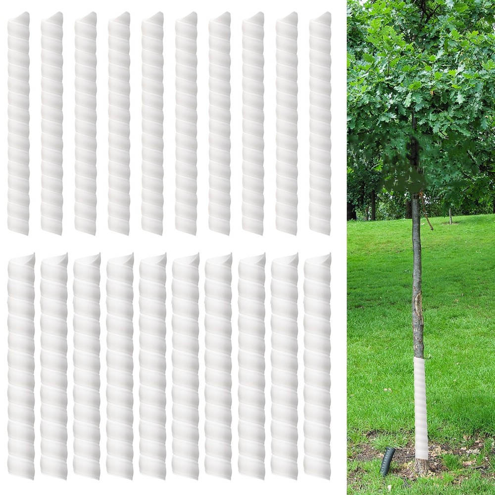 Aukney 20 Pcs Tree Trunk Protector-2 Size Plastic Spiral Guard Tree...