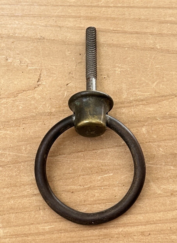 #1662- ONE (1) Antique Original Spool Sewing Cabinet Victorian Drop Ring Pull