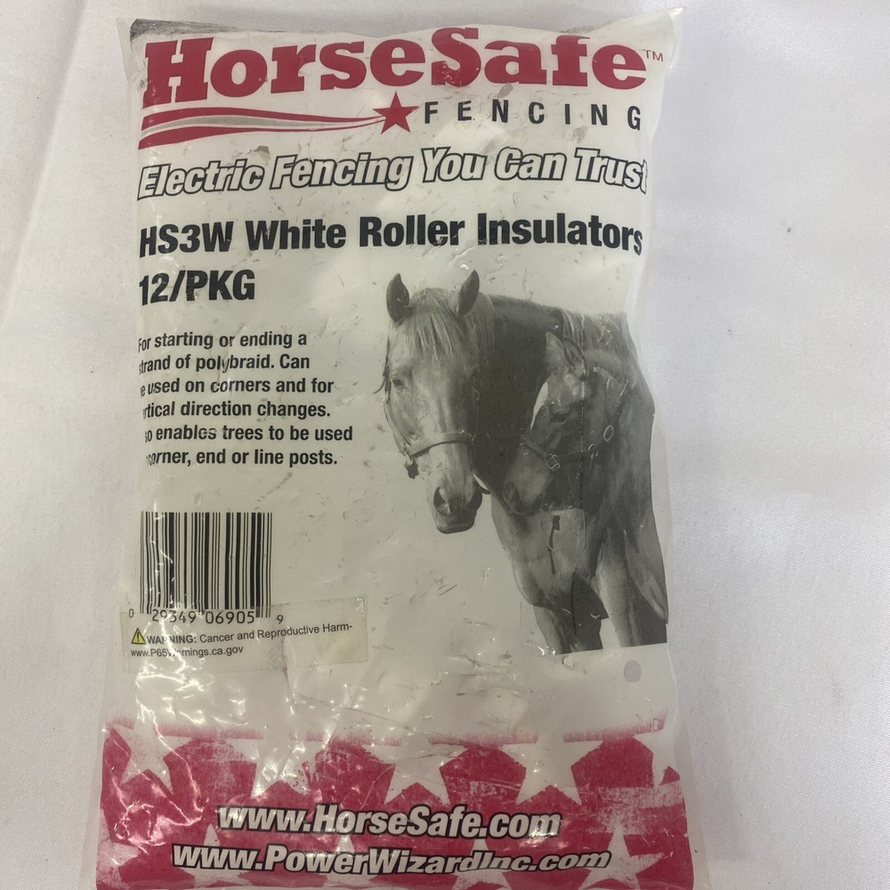 Power Wizard HS3W, HorseSafe Roller Insulator - White 12pk