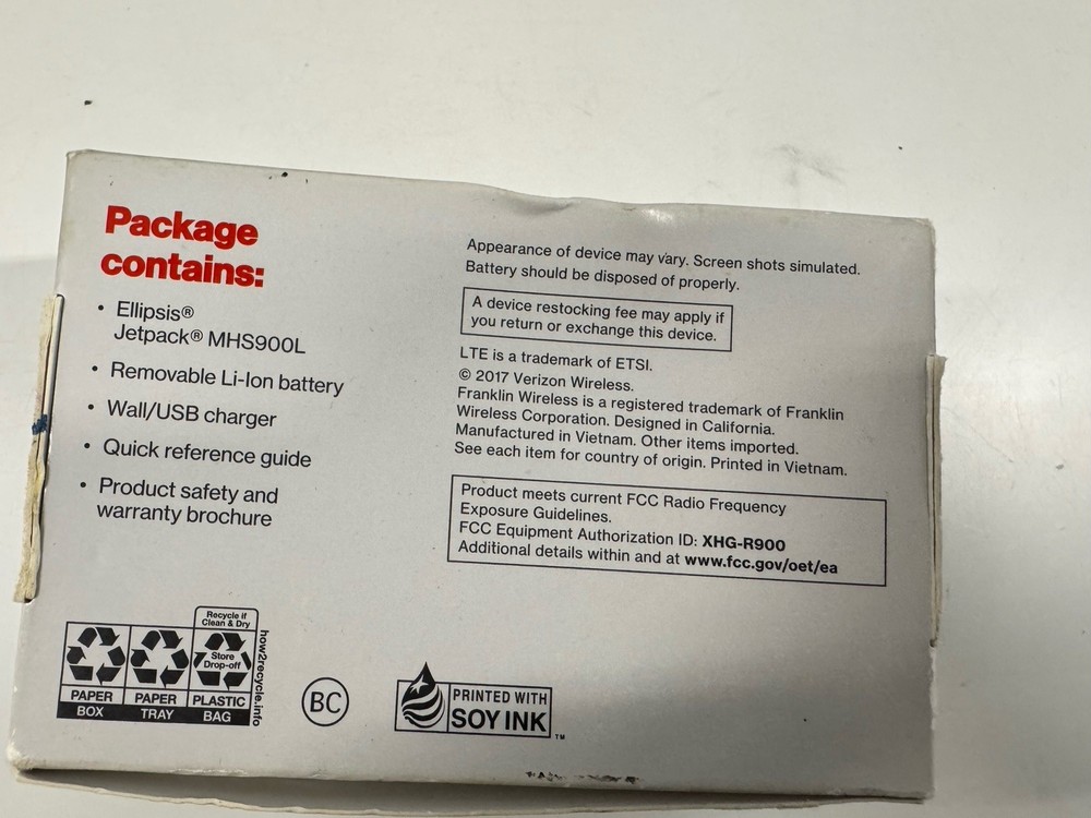 Verizon Ellipsis Jetpack 4G LTE Mobile Hotspot – Tested & Working – With Box