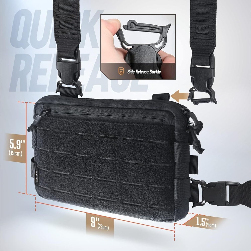 Tactical Chest Rig Pack for Outdoor Activities with Multiple Compartments