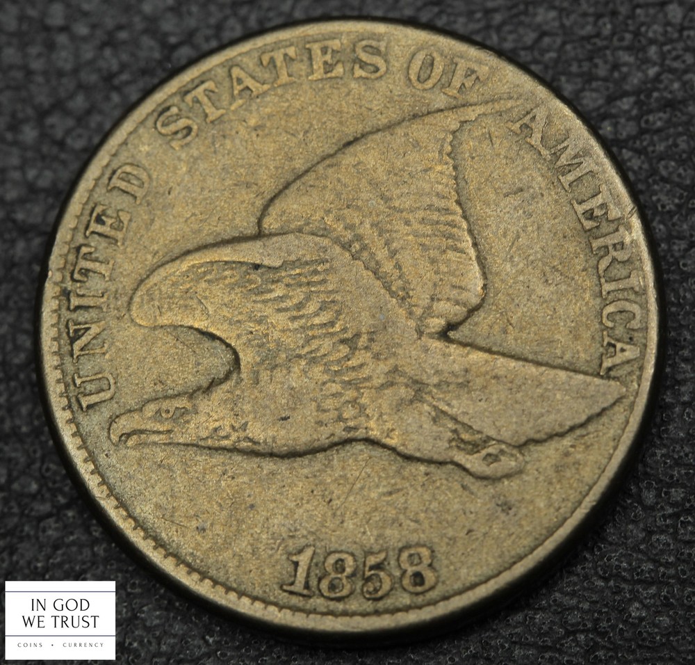 1858 Large Letters Flying Eagle Cent 1C
