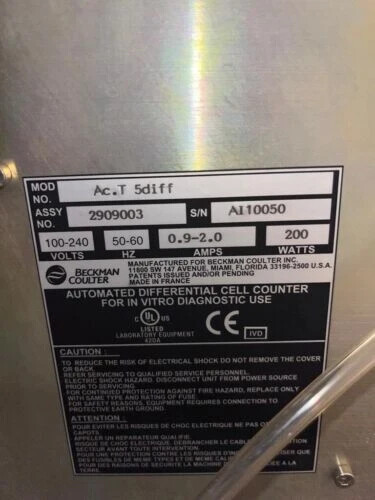 Beckman Coulter AC.T 5DIFF CP Hematology Analyzer