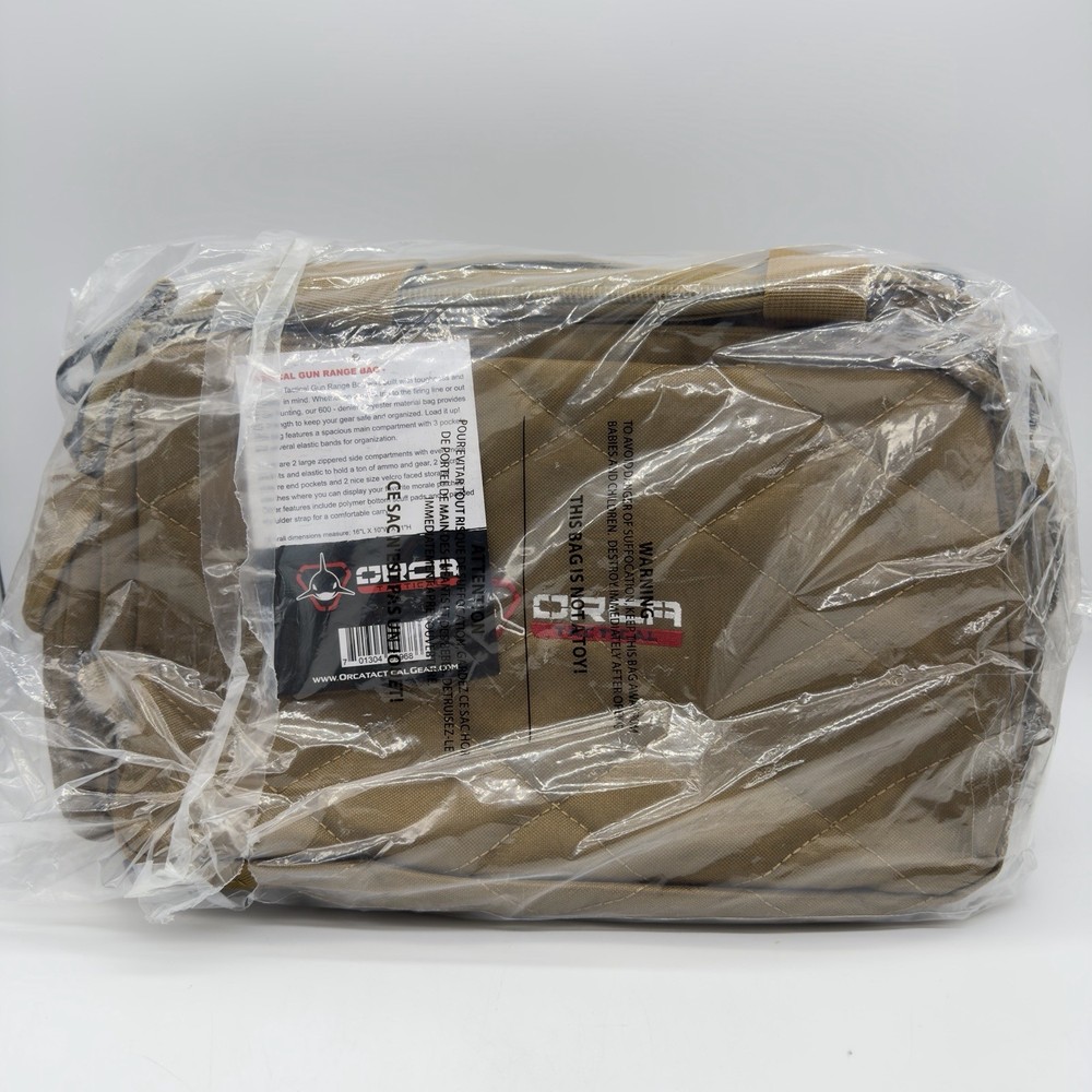 Orca Tactical Gun Range Bag for Shooting – 3+ Compact Coyote