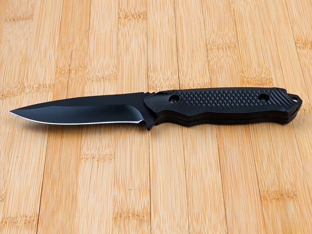 8" BLACK Mini Combat Knife w/ Polymer Handle & Sheath, 3.5" Fixed Blade, NEW