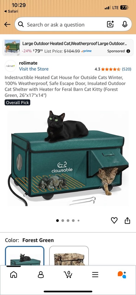 Clawsable Heated Cat House