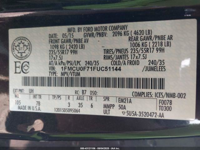 Temperature Control Front Manual Temperature Control Fits 13-16 ESCAPE 1432077