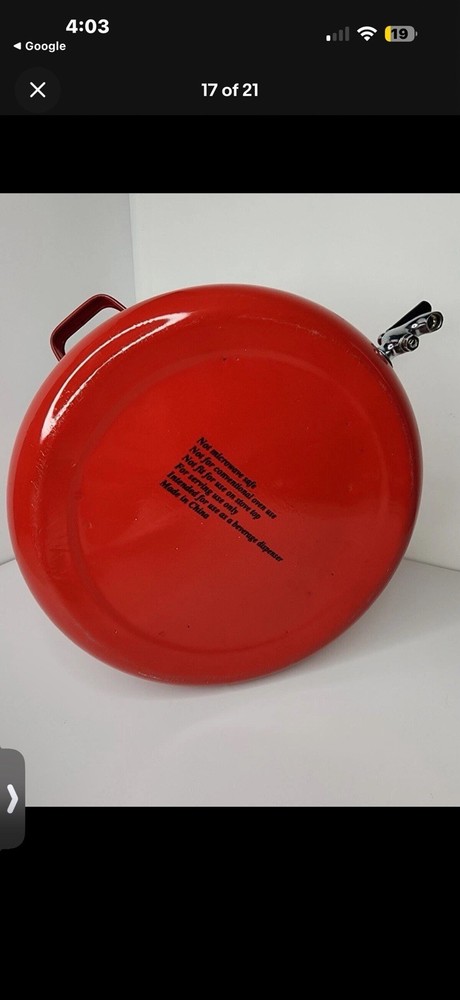 Vintage Red Enamel Beverage Dispenser
