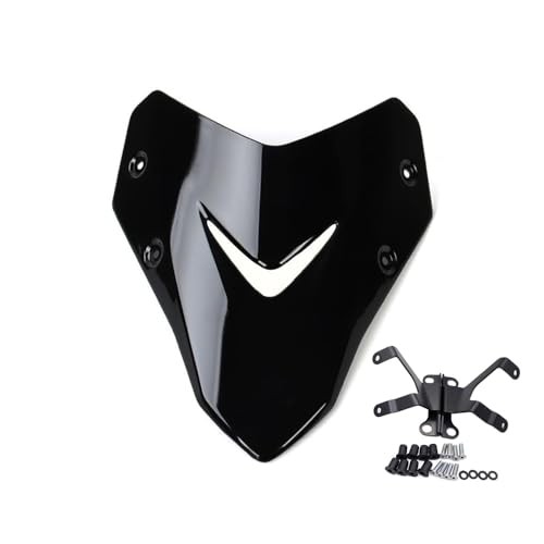 Motorcycle Windshield Wind Deflector Windscreen Front Flyscreen with Black