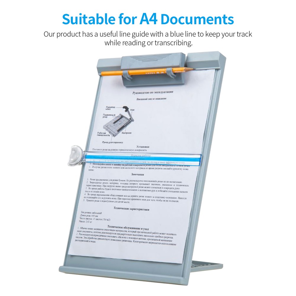 A4 Reading Holder Desktop Document Holder With Adjustable Clip Q2P3