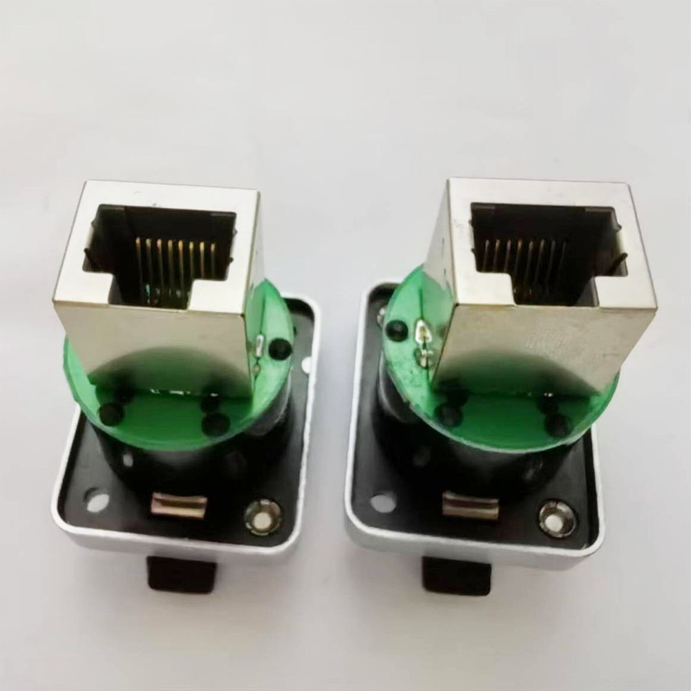 2x CAT5/6 RJ45 Feed-through Ethercon Chassis Panel Mount RJ45 Connector System
