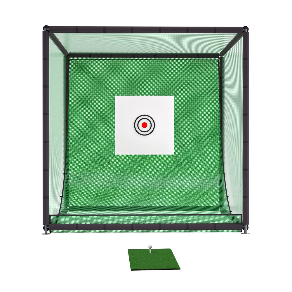 10FTX10FT Golf Training Simulators Kit Golf Practice Net Cage Metal Frame