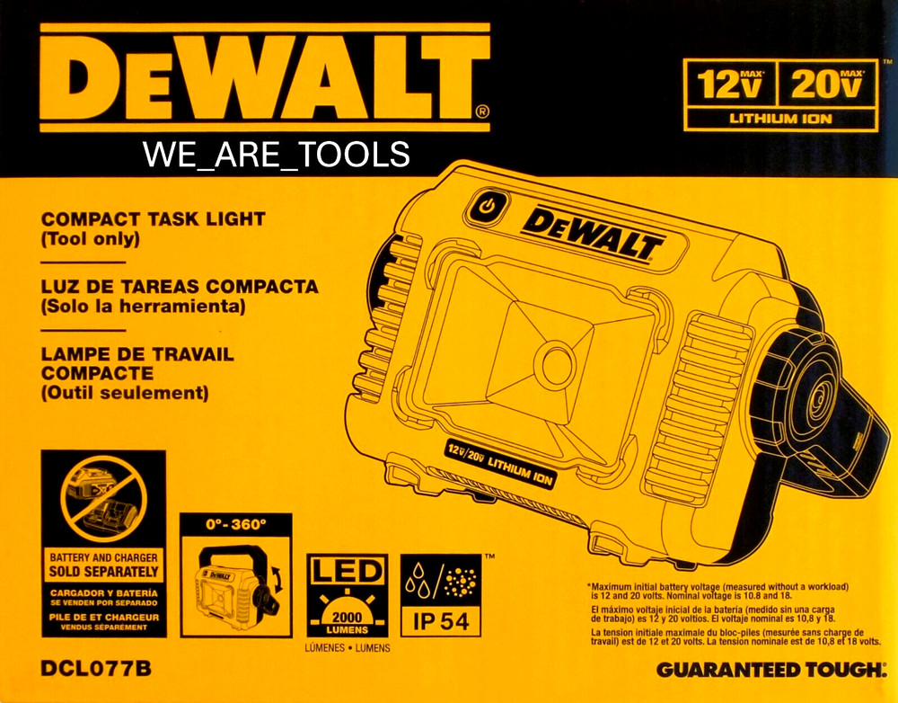 Dewalt DCL077B LED Compact Task Light 12V & 20V Work Spot Light MAX Tool LED