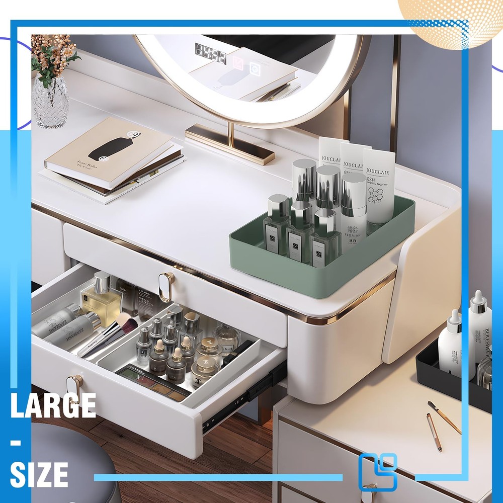 11-Piece Stackable Drawer Organizer Set, Multi-size Desk Drawer Organizer Tra...