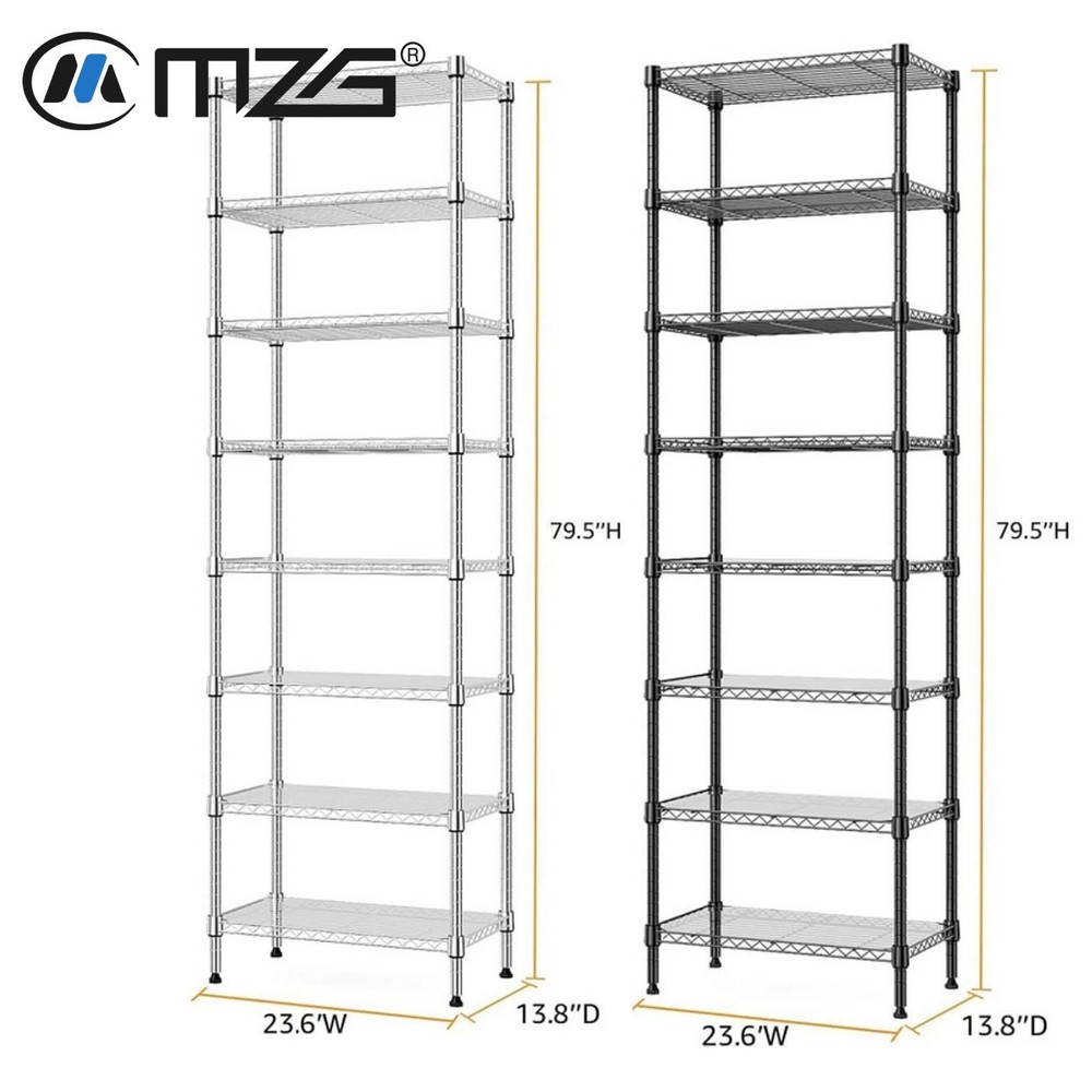 8 Tier Wire Shelving Adjustable Wire Shelf Storage Garage Rack Metal Shelves
