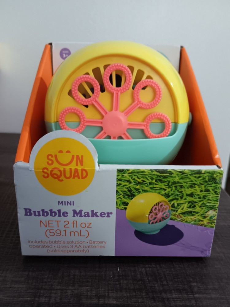Sun Squad Mini Bubble Maker Fun Bubble Toy NEW