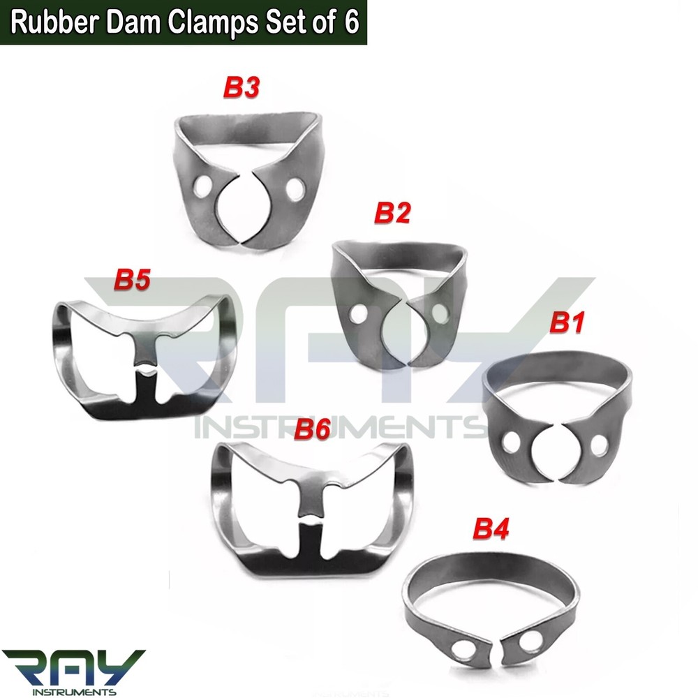 Brinker Rubber Dam Restorative Universal Clamps B1 B2 B3 B4 B5 B6 Dentist Tools