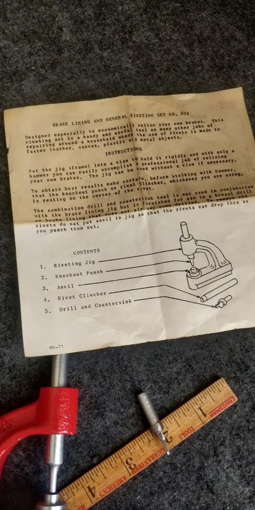 Indestro Brake Lining And General Riveting Set #824