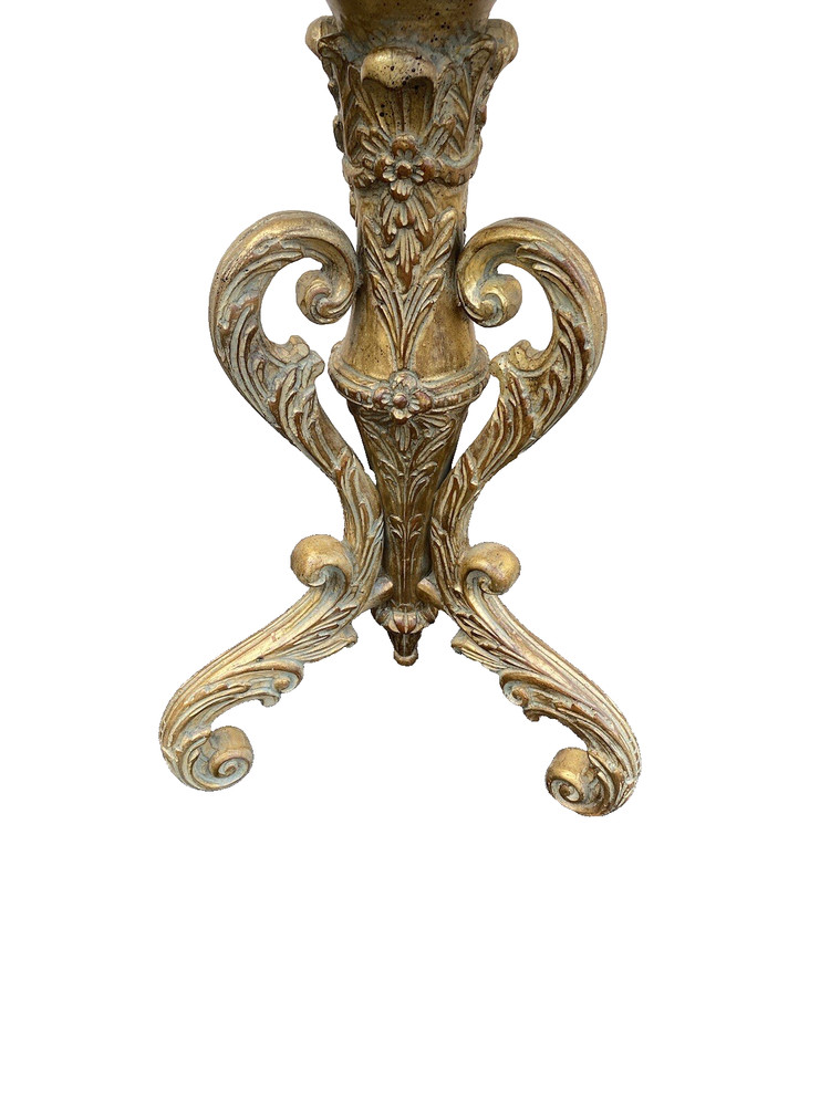 64780 Decorator Hand Painted Lamp Table with Glass Inserts