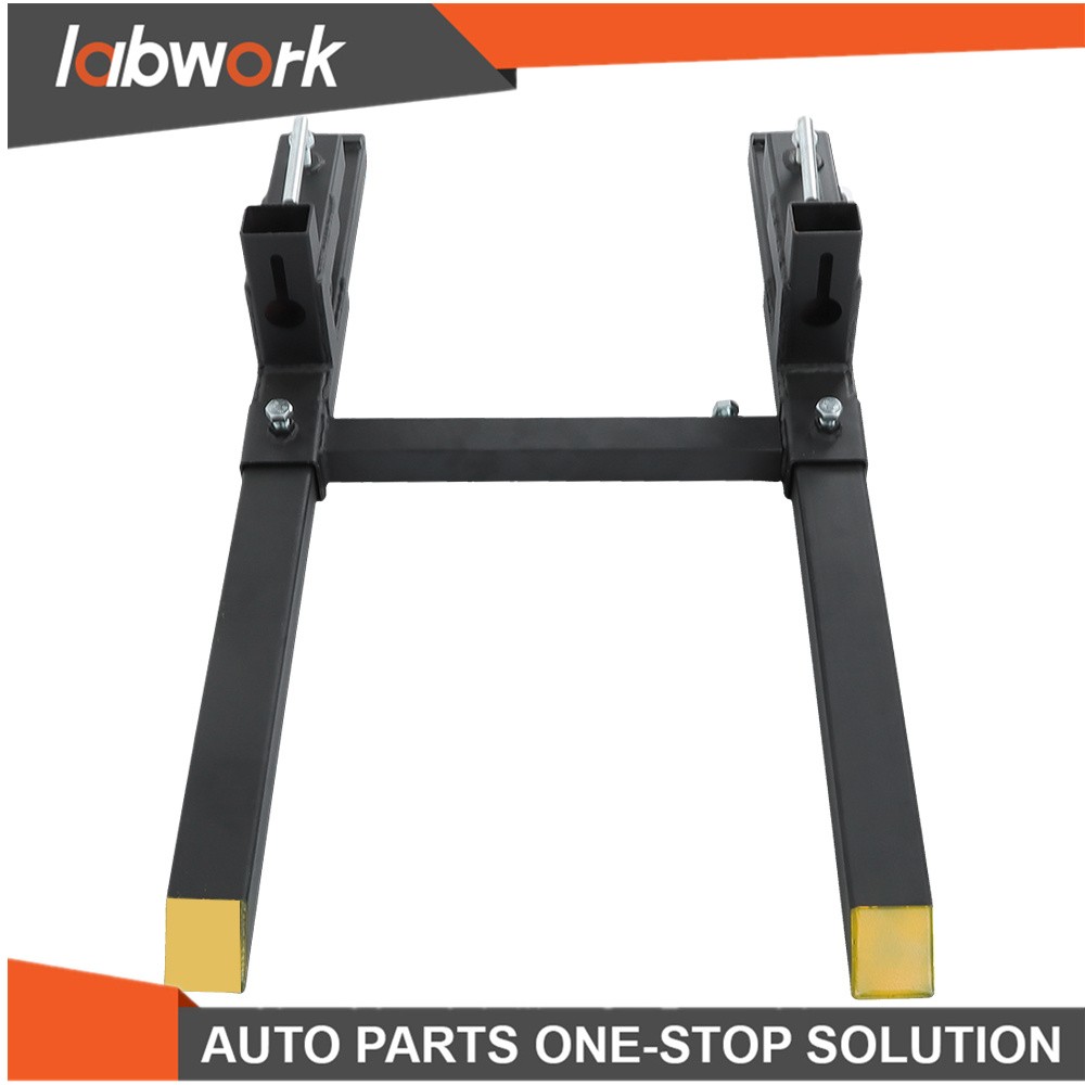 Labwork 43" Pallet Forks Clamp On Tractor Forks with Adjustable Stabilizer Bar