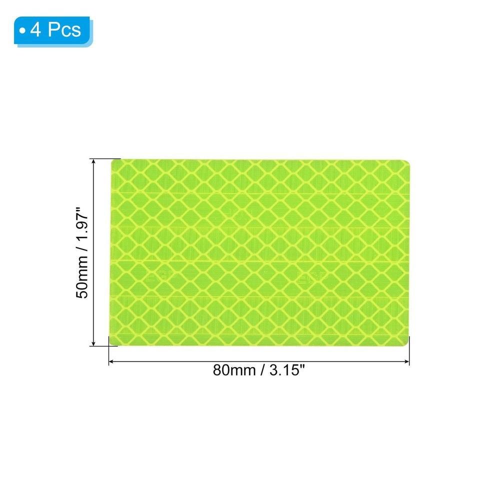Reflective Patch 2"x3" 4pcs Hook and Circle Light Closure Yellow