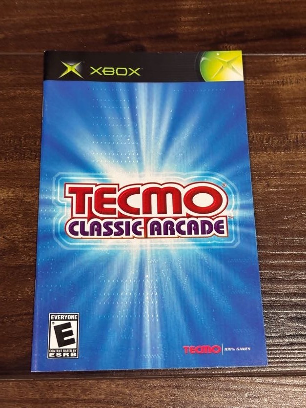 Tecmo Classic Arcade XBOX Instruction Manual Only