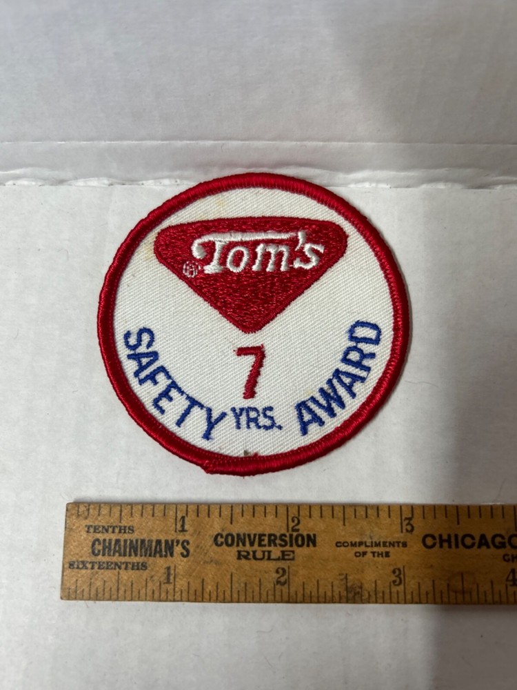 Vintage Tom’s Peanuts Cloth Patch Safe 7 YR. Driver