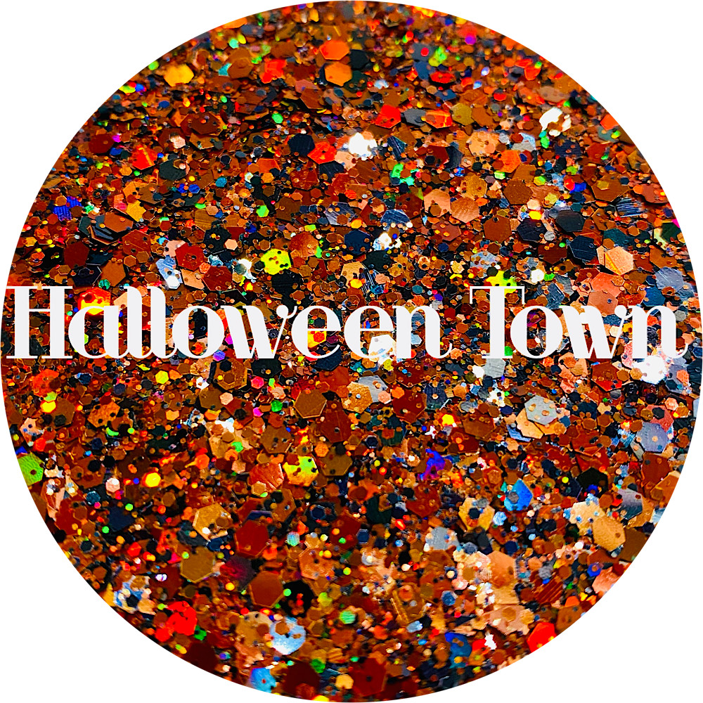 Premium Polyester Glitter - Orange Black Halloween Mix