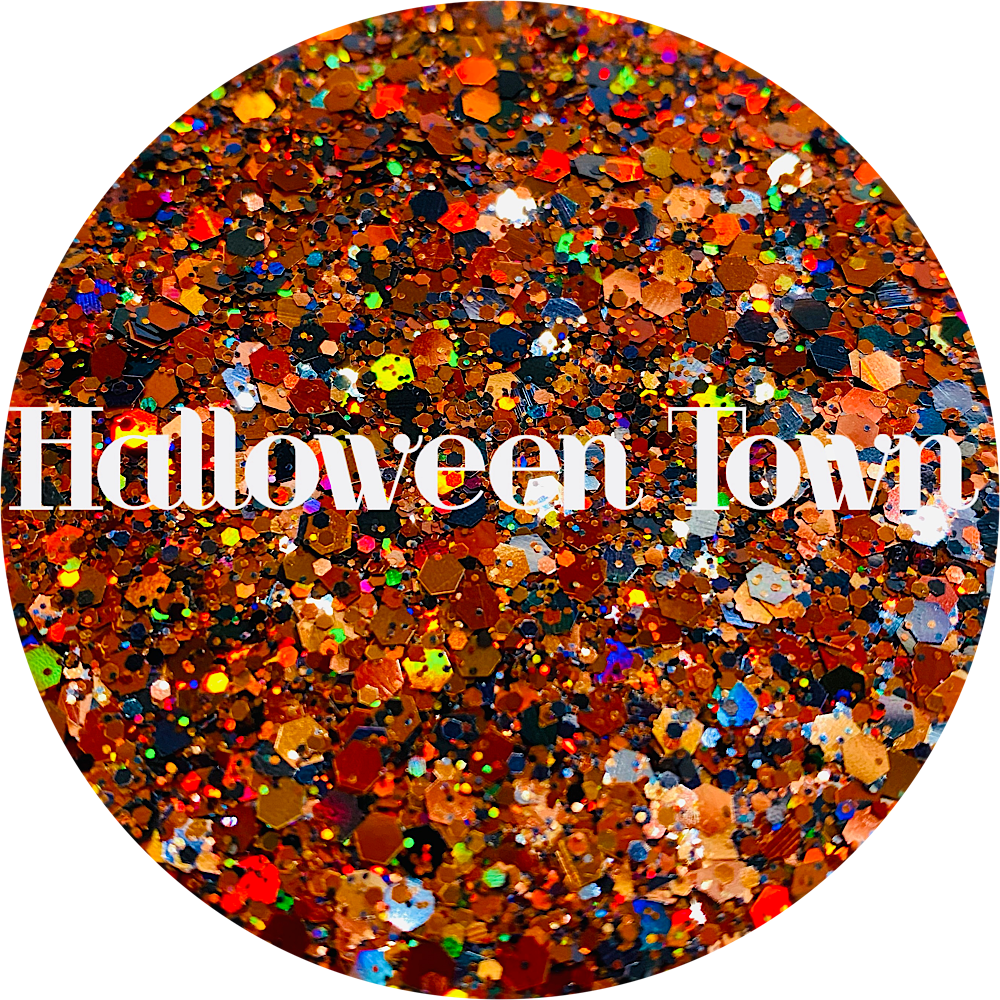 Premium Polyester Glitter - Orange Black Halloween Mix